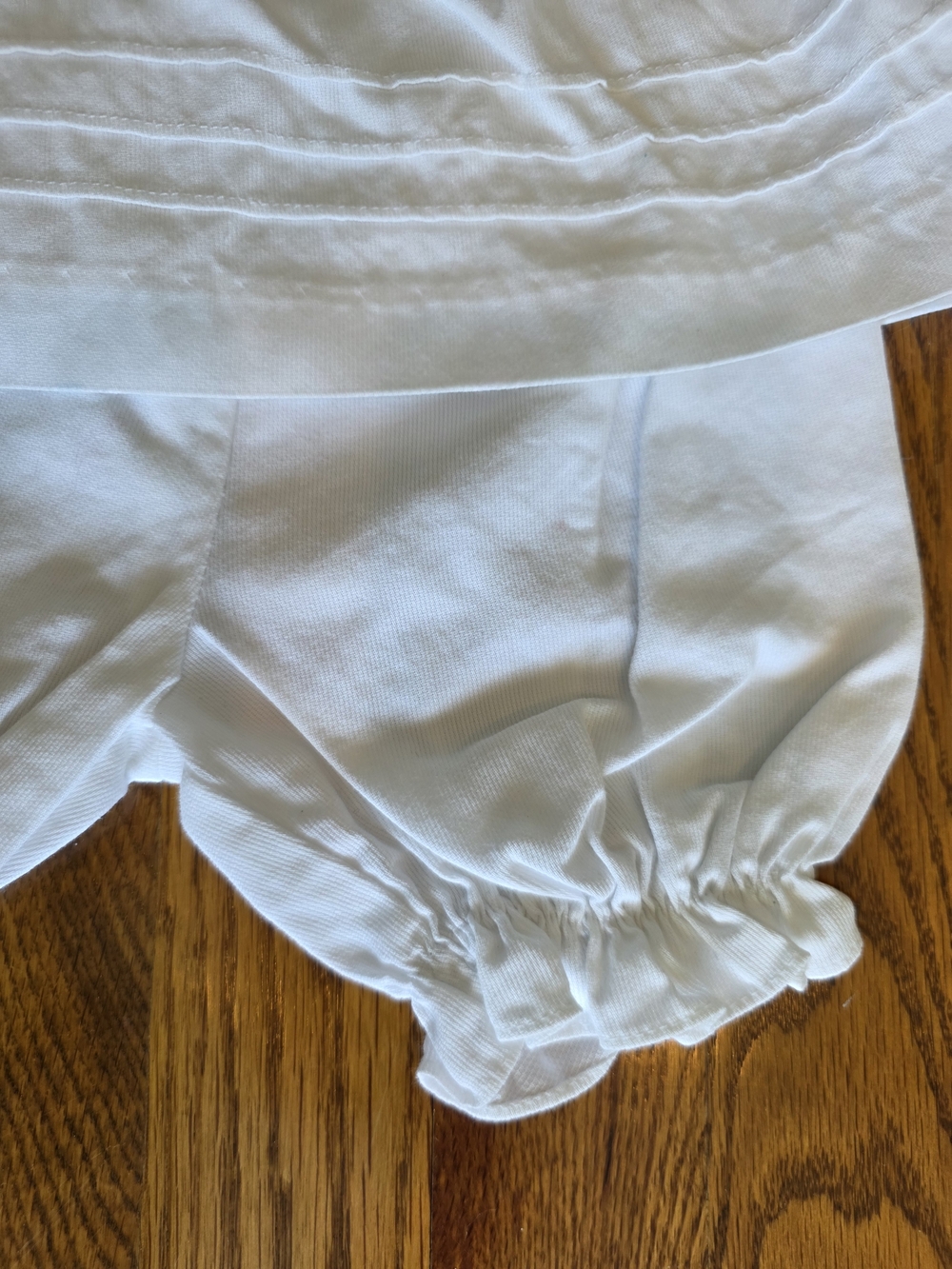 White Smocked Baby Dress with Bloomers - Picture 5 of 10